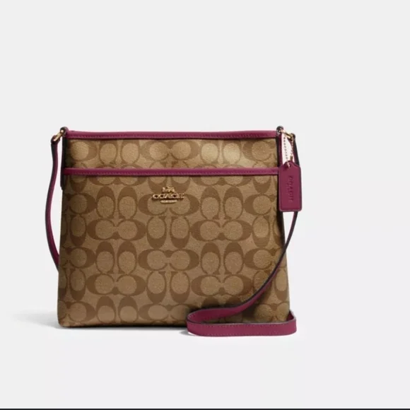 Coach Wine Signature Coated Canvas Crossbody w/Cherries EUC - Picture 11 of 11